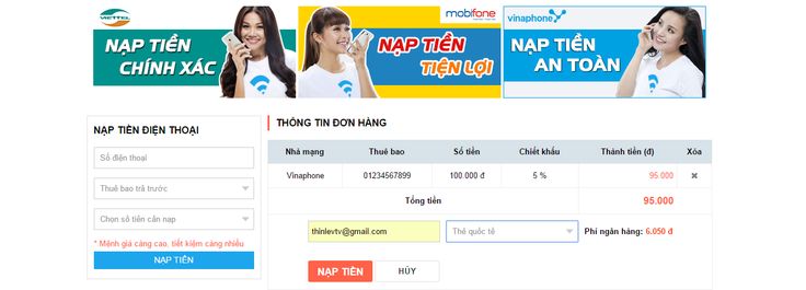 nap the online tren site vienthong